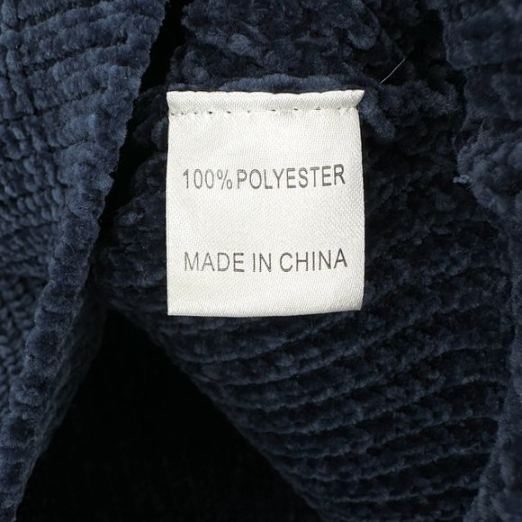 NWT Seek The Label Navy Blue Relaxed Fit Cozy Cropped V-Neck Knit Sweater sz M - Picture 5 of 6